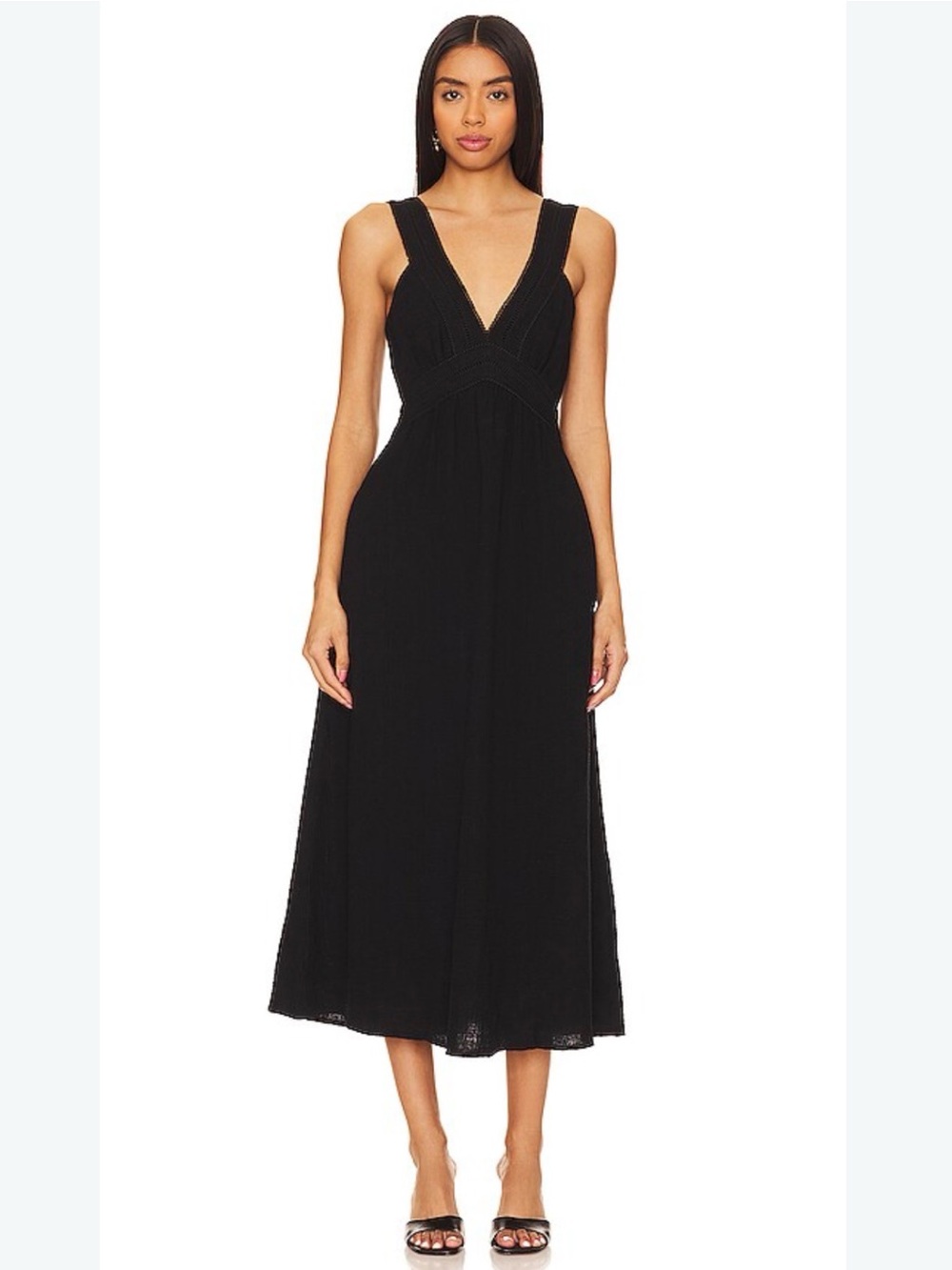 Steve Madden Taryn Cotton Gauze Midi Dress Casual Boho Chic Minimalist Size M